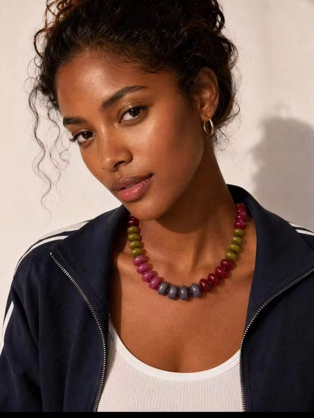 New! Colorblock Dopamine Resin Beaded Statement Choker Necklace